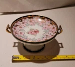 Antique Japanese Porcelain Pedestal Dish. Cherry Blossoms. 1900'S. Fixed Price $30.00.
