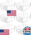 Ybm Home Storage Bins Clear Plastic Organizers Baskets Kitchen Pantry Bathroom. Fixed Price $90.62.