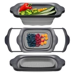 Kitchen Strainer Colander, Space Saving Design For Sink, Fruits Pasta, Black. Fixed Price $37.98.