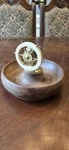 Vintage Maritime Nautical Ships Wheel Nutcracker Bakelite Brass Walnut Wood Bowl. Fixed Price $45.00.