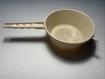 Vtg Plastic Colander Action Ind Inc Beige Footed Strainer Pot Hook Kitchen Retro. Fixed Price $15.75.