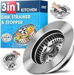 3-IN-1 Stainless Steel Kitchen Sink Drain Strainer, Gadget Fast Dra.... Fixed Price $23.09.