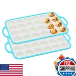 Fimary Silicone Mini Muffin Pan, 24 Cups, Metal Frame, Non-stick, Bpa-free. Fixed Price $30.76.