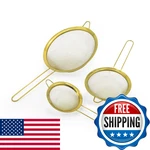 Excelsteel 3 Pc Stainless Gold Mesh Strainer Set 770. Fixed Price $32.80.