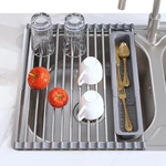 Jasiway Roll Up Dish Drying Rack, Expandable - 23.8"L 12.8"W, Gray. Fixed Price $38.76.