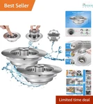 Stainless Steel 3 1 Kitchen Sink Drain Strainer Odor Filter Food Catcher. Fixed Price $33.97.
