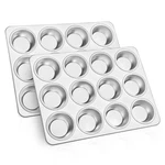 Teamfar 12-CUP Stainless Steel Muffin Pan Set Oven Safe Cupcake Baking Tins. Fixed Price $54.87.