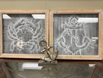 Set Of 2 Coastal Metal Wall Art Crab & Anchor Embossed Designs 19X19. Fixed Price $95.00.