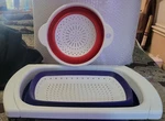 Progressive Collapsible Colanders, 1 Over The Sink Extendable Handles, Round. Fixed Price $9.99.