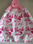 Hand Crocheted Kitchen Dish Towels Cancer Think Pink Brew Set Of 2 New. Fixed Price $19.99.