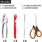 4-PERSON Seafood Tools Set Includes 2 Crab Crackers, Lobster Shellers,. Fixed Price $17.15.
