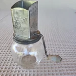 Vintage The Uniform Nut Meat Chopper Original Anchor Hocking Glass Jar Handcrank. Fixed Price $14.95.