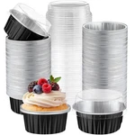200 Pack Aluminum Foil Cupcake Liners With Lids, 5 Oz Round Baking Cup,dispos.... Fixed Price $41.57.