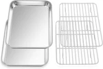 E-far Small Baking Sheet With Wire (2 Pans + Racks), Stainless Steel. Fixed Price $29.99.