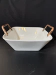 Denmark Tools For Cook White Porcelain Dish With Copper Plated Handles 10X10. Fixed Price $22.00.