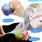 Reusable Silicone Stretch Lids Food Bowl Covers Kitchen Storage Wrap Set. Fixed Price $16.67.
