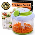 Brieftons Quickpull Manual Food Chopper: Large 4-CUP, White Green. Fixed Price $26.98.