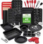 Nutrichef 42-PIECE Ultimate Nonstick Bakeware Set Carbon Steel Baking Pans,. Fixed Price $99.99.