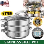 Toque Stainless-steel Steamer Meat Vegetable Cookware Kitchen Pot Tool 3 Tier Us. Fixed Price $29.99.