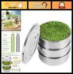 Stackable Stainless Steel Seed Sprouting Kit 2-TIER Mesh Trays With Base & Lid. Fixed Price $73.99.