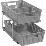 Simple Houseware 2 Tier Bathroom Organizer Tray Pull-out Sliding Drawer, Unde.... Fixed Price $33.47.