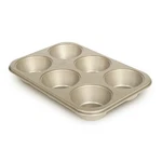 Glad Jumbo 6-CUP Muffin Pan, Heavy Duty Nonstick Metal Large Cupcake Tin. Fixed Price $25.03.