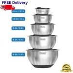 10-PC Stainless Steel Mixing Set W/ Non-slip Base Nesting Prep Black. Fixed Price $64.18.