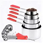 Bopei Measuring Cups And Set Stainless Steel 10 5 + Spoons, Red. Fixed Price $29.99.