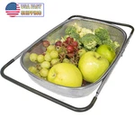 Stainless Steel Colander Expandable Strainer Fine Mesh Basket - 6 Quarts Kitchen. Fixed Price $18.95.