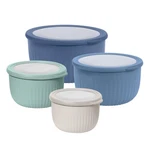 Plastic Bowls Set Of Prep Store Serve Lids 0.7 1.4 2.6 4QT Oggi See-thru. Fixed Price $35.99.