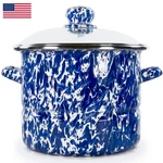Golden Rabbit Enamelware Soup Or Stock Pot 6 Quart Cobalt Swirl. Fixed Price $131.44.