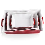 Sweejar Ceramic Casserole Dish Set, 3-PIECE Rectangular Bakeware For Oven. Fixed Price $91.36.