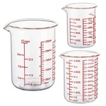 Ackers BORO3.3 High Borosilicate Glass Measuring Cup Set-v-shaped Spout,includes. Fixed Price $20.91.