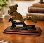 Vintage Cast Iron Squirrel Nutcracker Figural W/ Wood Display Base. Fixed Price $44.98.