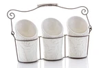 Ienjoyware Kitchen Tool Crock Pieces 3 Ceramic Utensil Holders 4" Dia X 7".... Fixed Price $76.58.