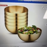 6 Pcs Gold Mixing Bowls Stainless Steel Decorative Esthetici.... Fixed Price $37.99.