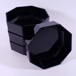 Vintage Arcoroc France Octime Black Glass Octagonal Cereal Bowl Set. Fixed Price $20.80.