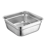 8.27 Inch Stainless Steel Square Colander Vegetable Wash Basin Strainer. Fixed Price $36.33.