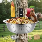 Squirrel Feeder Bowl Tree Mounted, Drainage Holes Like Colander - Nice For .... Fixed Price $19.86.