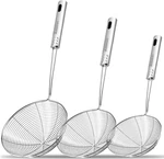 Stainless Steel Spider Skimmer, Set 3 Professional Kitchen Pasta Strainer Spo. Fixed Price $25.58.