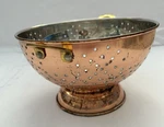Vintage Odi P10 Copper Colander Strainer Brass Handles Heavy Duty Kitchen Home. Fixed Price $23.50.