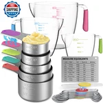 Minteem Magnetic Measuring Cups And Spoons Set, 5 Stainless Steel. Fixed Price $53.97.