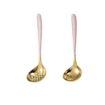 Pink Gold Soup Ladle Colander Slotted Spoon Set Skimmer Strainer Stainless St.... Fixed Price $16.97.