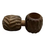 Vintage Wooden Nut Cracker Screw Brass Accents Polygon Cone Twist Down. Fixed Price $10.95.