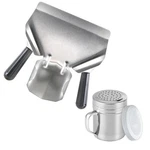Cnqlis Double Handle Popcorn Scoop Salt Shaker, Stainless Steel, Silver, .... Fixed Price $32.22.