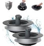 Hibbent Upgraded 3 1 Kitchen Sink Drain Strainer And Stopper Combo, Two Pack. Fixed Price $15.00.