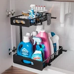 Hbl' 1-PACK Large Metal Under Sink Organizer, 2-TIER Slide-out The Kitc.... Fixed Price $54.80.