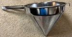 Winware By Winco China Cap Strainer Stainless Steel, Coarse Mesh CCS-12C. Fixed Price $20.00.
