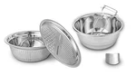 Regalo 5-PIECE Stainless Steel Colander & Mixing Bowl Set With Grater Lid. Fixed Price $19.99.