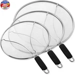 Splatter Screen For Cooking - Stainless Steel 9.8", 11.4", 13", Multi Silver. Fixed Price $27.99.